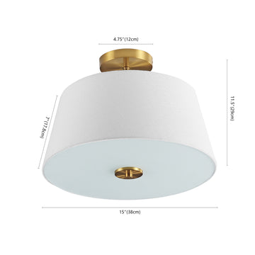 Isabella 15" Modern Midcentury Iron LED Semi Flush Mount - JONATHAN Y